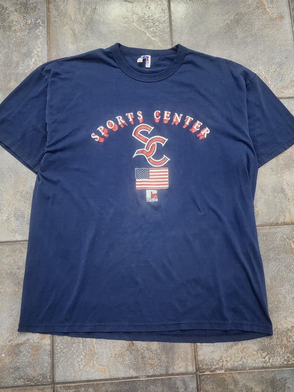 Vintage 90s Russell Athletic Men's XL Sports Center Nublend Skater T Shirt